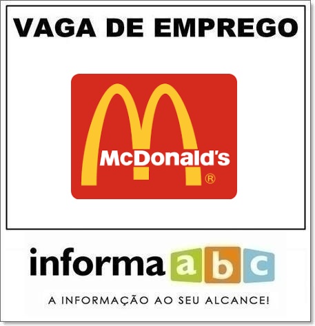 VAGA DE EMPREGO NO MCDONALD´S