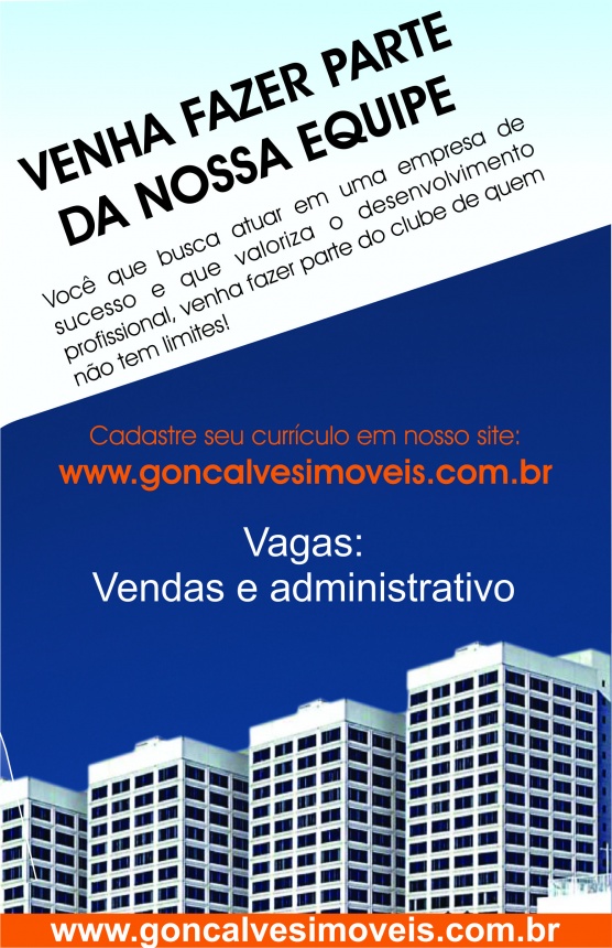 VAGA DE EMPREGO NA GONÇALVES IMÓVEIS