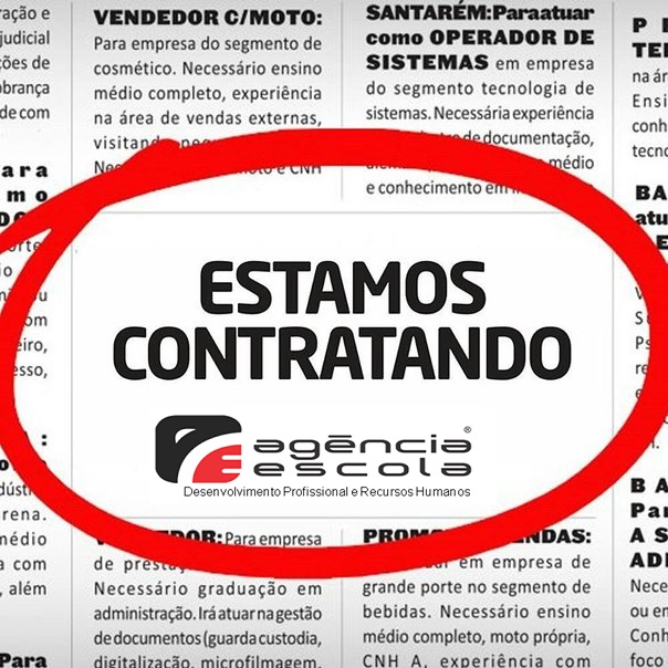 Vaga de Emprego na Agência Escola