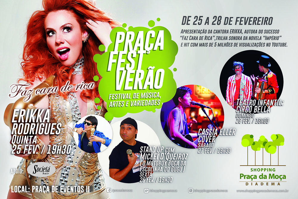 "Praça Fest Verão" leva arte e entretenimento para o Shopping Praça da Moça