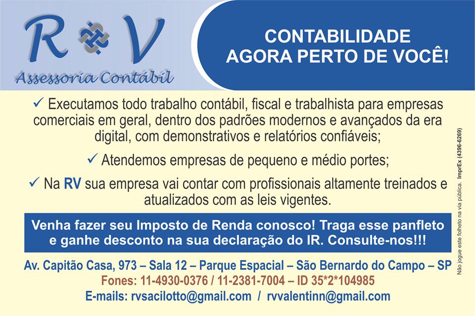 Precisando de uma Assessoria Especializada ? A RV Assessoria Contabil resolve