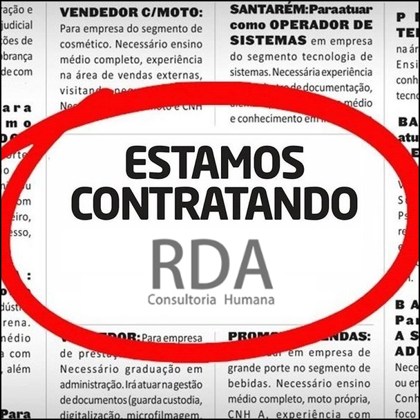 Vaga de Emprego na RDA Consultoria Humana