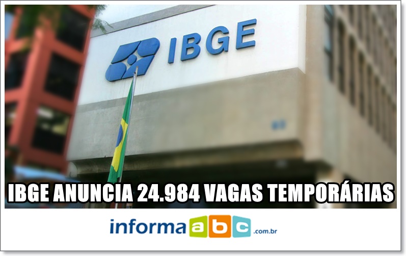 IBGE ANUNCIA 24.984 VAGAS TEMPORÁRIAS