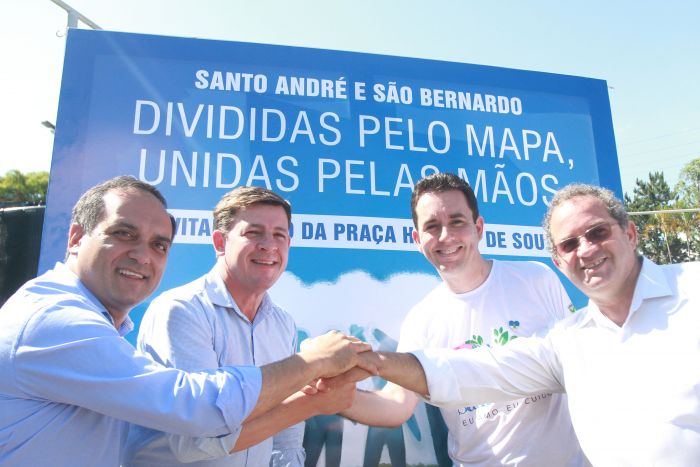 Prefeituras de Santo André e São Bernardo se unem para garantir reforma da Praça Herbert de Souza