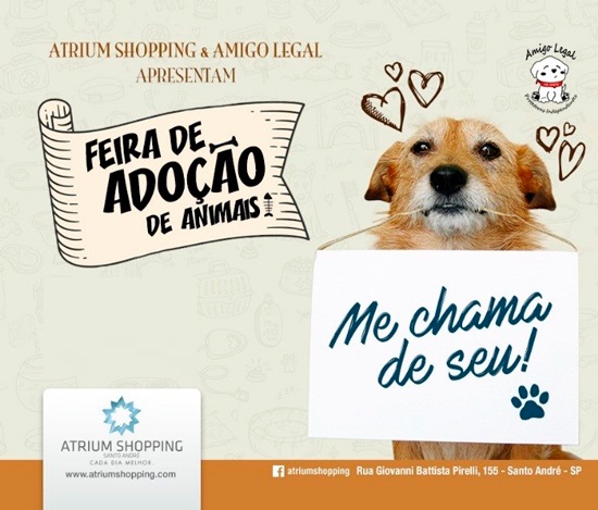 Atrium Shopping promove Feira de Adoção de Animais