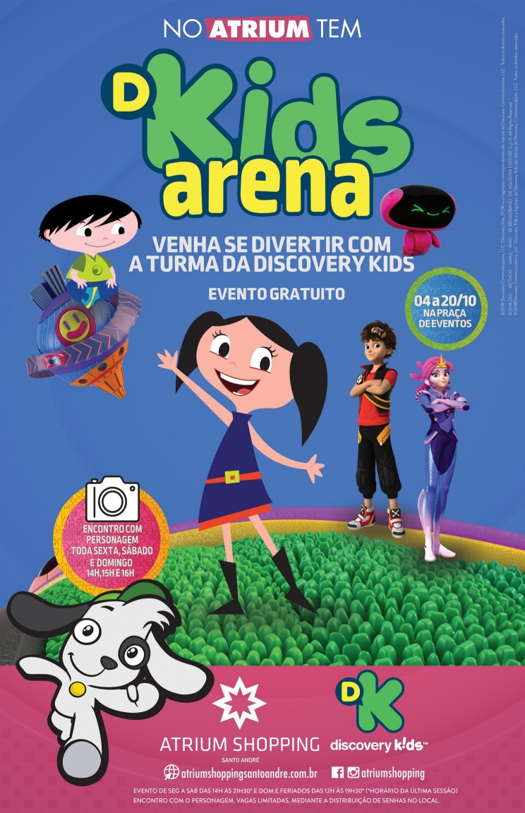 Atrium Shopping tem atração gratuita do Discovery Kids