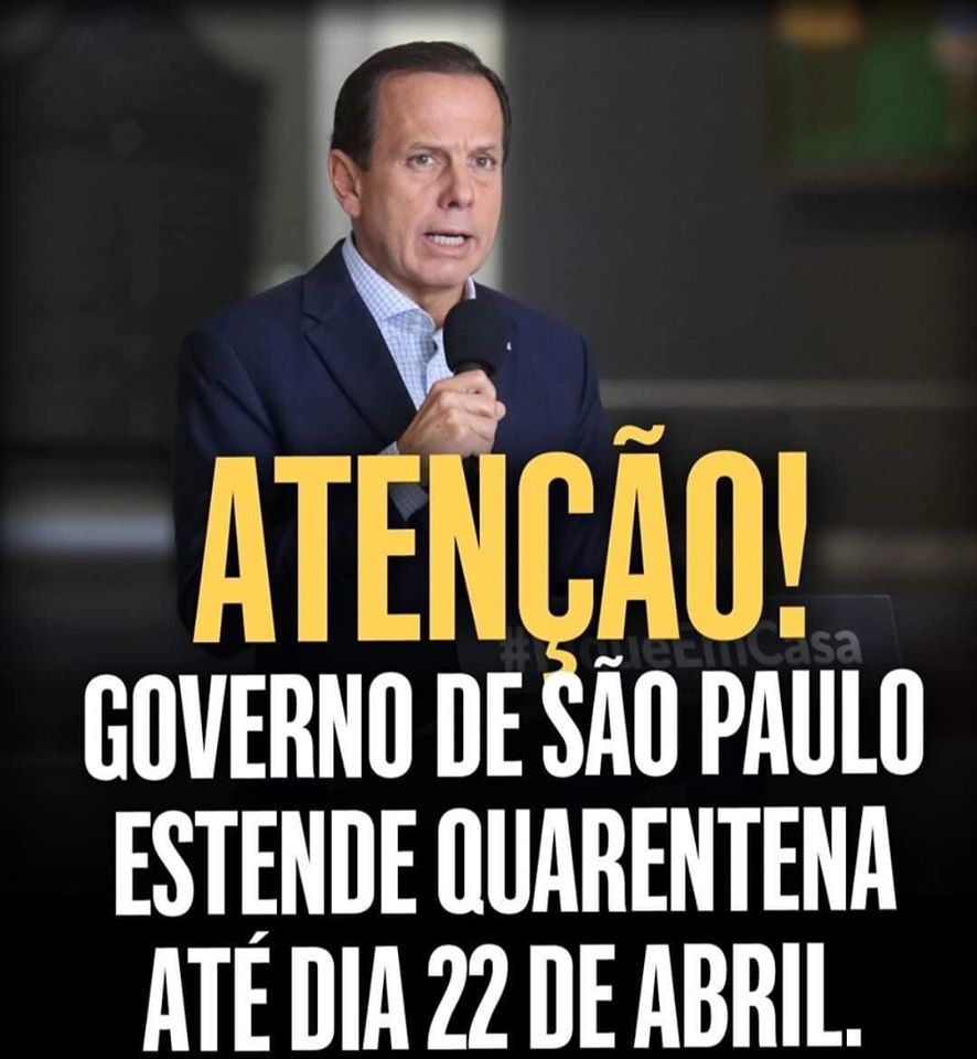 Governador anuncia quarentena por mais 15 dias em São Paulo