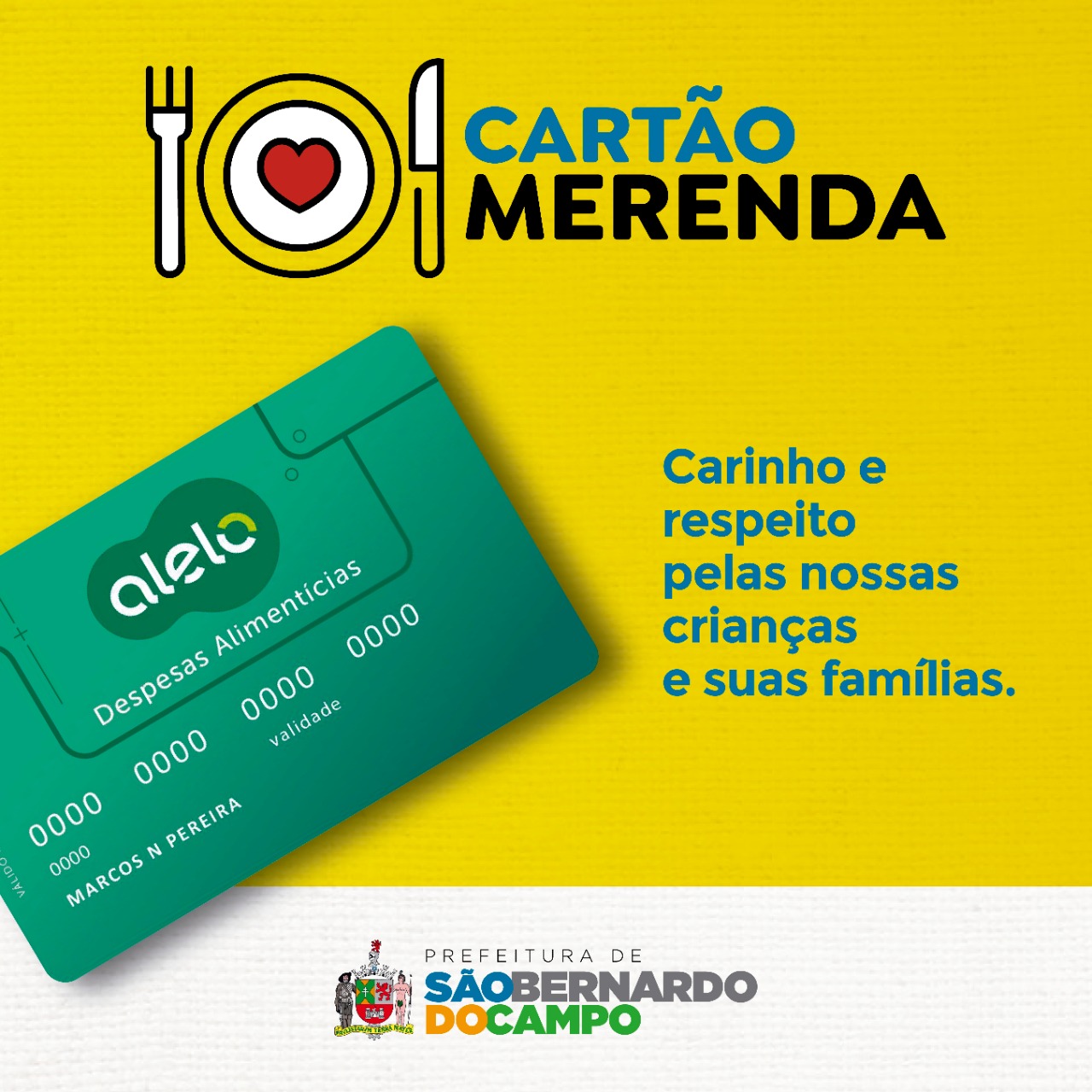 Com Cartão Merenda Escolar, São Bernardo vai oferecer auxílio-alimentação a 82 mil alunos