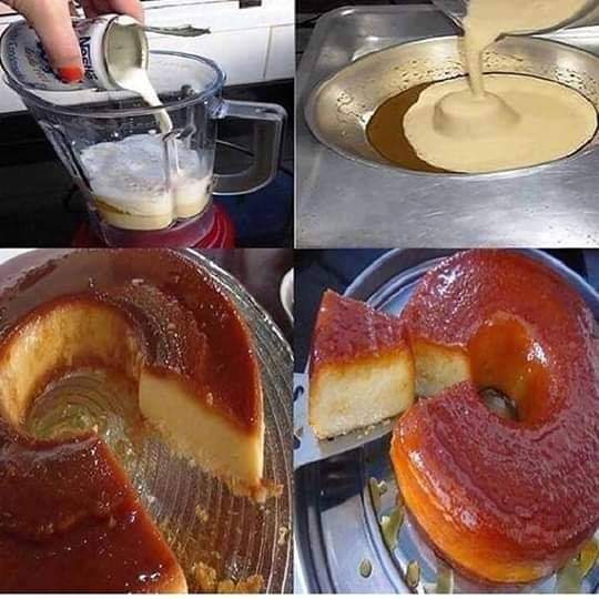 Pudim de Pão de liquidificador