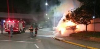 Jovem morre após carro bater em poste e pegar fogo no ABC paulista