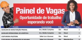 OPORTUNIDADE DE EMPREGO NO CPTR DE MAUÁ