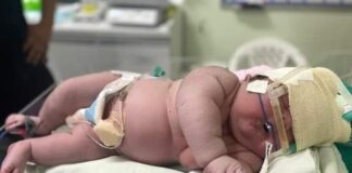 “BEBÊ GIGANTE” NASCE COM MAIS DE SETE QUILOS E QUASE 60 CENTÍMETROS