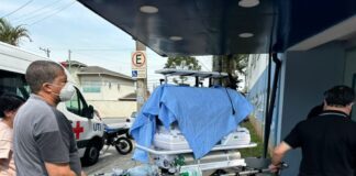 BEBÊ RECÉM-NASCIDO É ENCONTRADO ABANDONADO EM TERRENO DE RIBEIRÃO PIRES Créditos: Julia Santinelli – Bebê chega ao Hospital São Lucas em uma incubadora neonatal