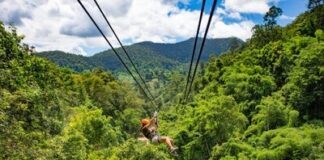 Nova tirolesa liga São Bernardo a Cubatão em apenas um minuto