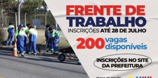 Prefeitura de Mauá abre inscrições para a Frente de Trabalho