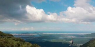 Nova tirolesa em São Bernardo tem altura de 110 metros e vista para mata Atlântica Crédito: Divulgação/Prefeitura Cubatão