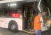 Batida de trólebus deixa 15 pessoas feridas
