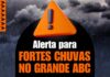 Defesa Civil emite alerta para fortes chuvas no Grande ABC e São Paulo