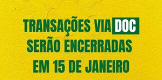 Transações via DOC serão encerradas em 15 de janeiro