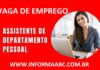 Vaga de Assistente de Departamento Pessoal