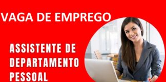 Vaga de Assistente de Departamento Pessoal